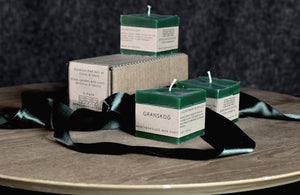 Rustic block candles 3-pack with scent of Spruce forest