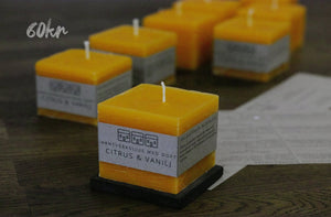 Block candles with scent of Citrus & Vanilla